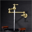 Pemberly Row Modern Pot Filler Faucet Brass Wall Mount in Gold