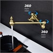 Pemberly Row Modern Pot Filler Faucet Brass Wall Mount in Gold