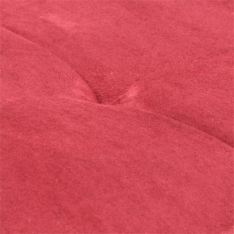 Pemberly Row Microfiber Faux Leather Sofa Set in Red Raspberry