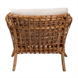 Pemberly Row Modern Bohemian Rattan Arm Chair in Natural Brown