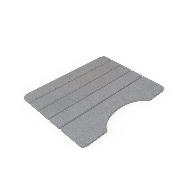 Pemberly Row Modern Diatomite Stone Toilet Contour Mat in Gray