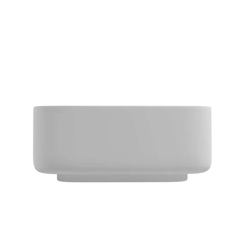 Pemberly Row Square Solid Surface Stone Bathroom Sink in White