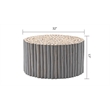 Pemberly Row Contemporary Jungle Wood Coffee Table in Gray Color