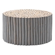 Pemberly Row Contemporary Jungle Wood Coffee Table in Gray Color