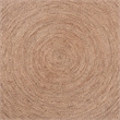 Pemberly Row Round Seagrass & Wood Dining Table in Natural Brown