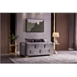 Pemberly Row Thick Velvet Fabric Loveseat Made With Wood in Gray