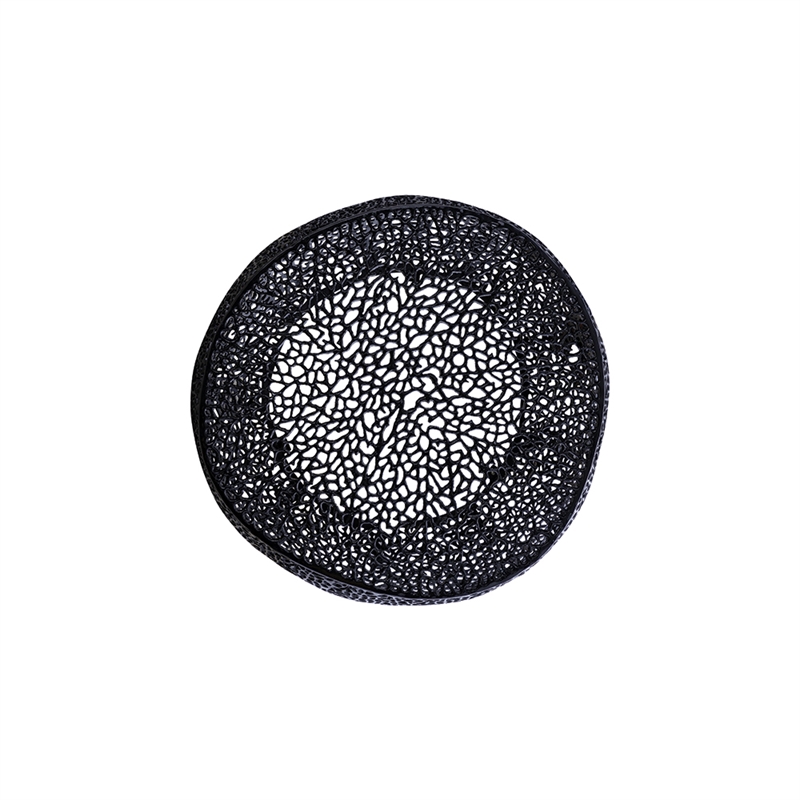 Pemberly Row Round Coffee Table Made with Aluminum in Black Color