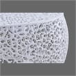 Pemberly Row Round Coffee Table Made with Aluminum in White Color