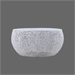 Pemberly Row Round Coffee Table Made with Aluminum in White Color
