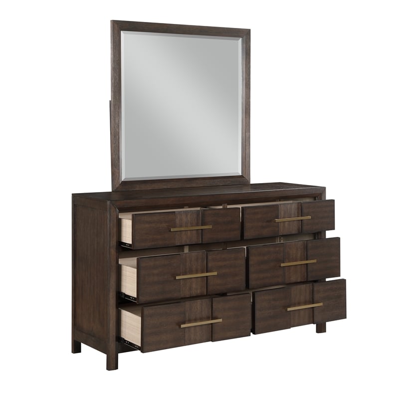 Pemberly Row Dresser Modern Design made with wood in Walnut Color
