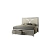 Pemberly Row Modern King 4PC Bedroom Set Made with Wood in Silver