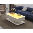 Pemberly Row Coffee Table with LED Lights Made with Wood in White