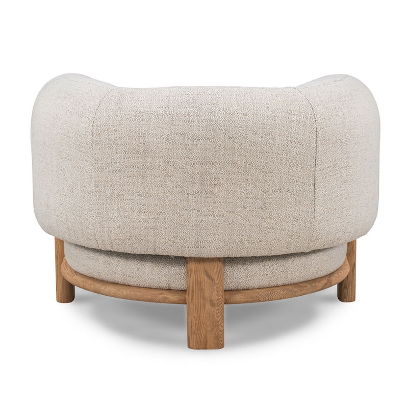 Pemberly Row Upholstered Traditional Fabric Accent Chair in Cream