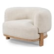Pemberly Row Upholstered Traditional Fabric Accent Chair in Cream