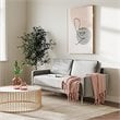 Pemberly Row Modern Velvet and Metal Upholstered Sofa in Gray/Gold
