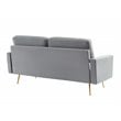Pemberly Row Modern Velvet and Metal Upholstered Sofa in Gray/Gold