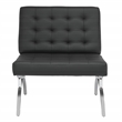 Pemberly Row Accent Chair Blended Leather and Chrome Frame / Black