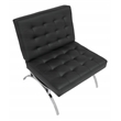Pemberly Row Accent Chair Blended Leather and Chrome Frame / Black