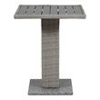 Pemberly Row Outdoor Patio PE Wicker / Rattan Bistro Table in Gray
