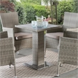 Pemberly Row Outdoor Patio PE Wicker / Rattan Bistro Table in Gray