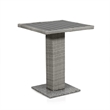 Pemberly Row Outdoor Patio PE Wicker / Rattan Bistro Table in Gray