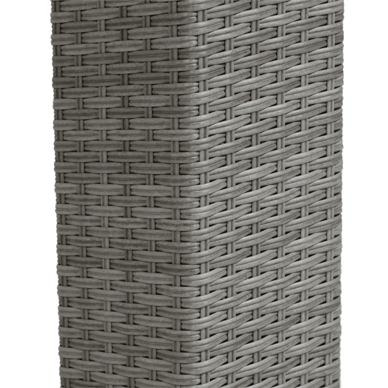 Pemberly Row Outdoor Patio PE Wicker / Rattan Bistro Table in Gray