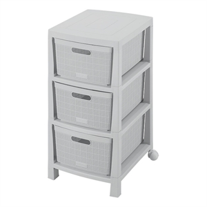 pemberly row 3-drawer resin storage cabinet with front legs in gray