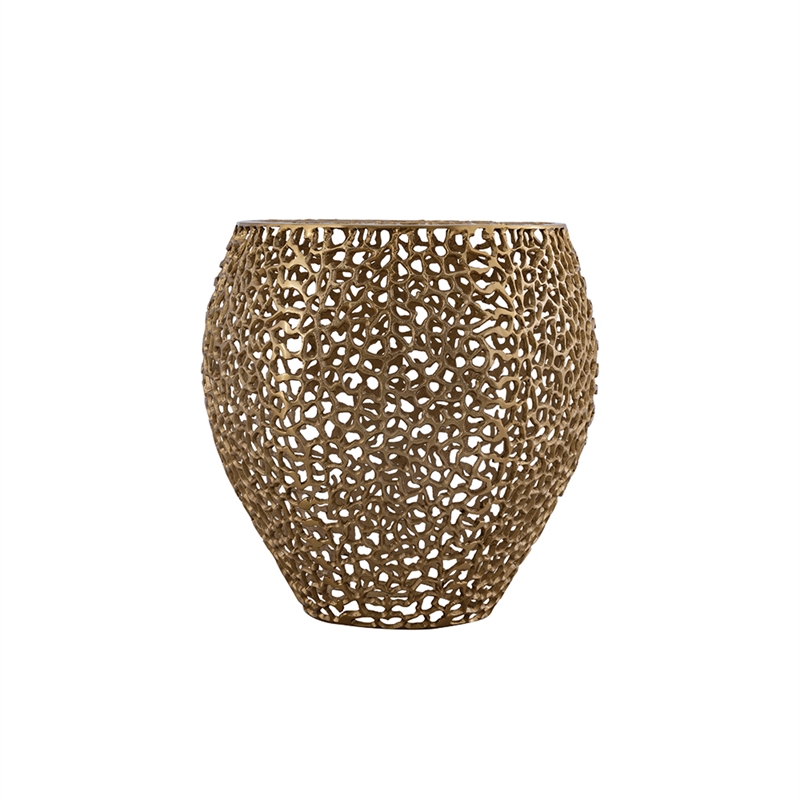 Pemberly Row Modern End Table made with Aluminium Casted in Gold Color