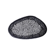 Pemberly Row Oval Shape Coffee Table Made with Aluminum in Black Color