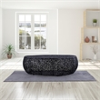 Pemberly Row Oval Shape Coffee Table Made with Aluminum in Black Color
