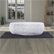Pemberly Row Oval Shape Coffee Table Made with Aluminum in White Color