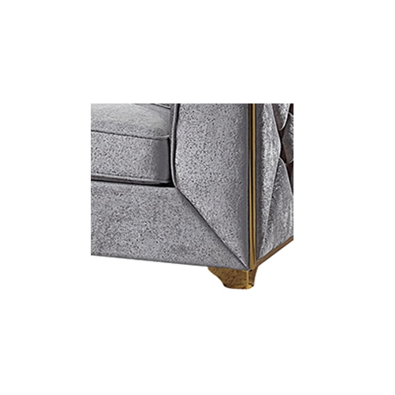 Pemberly Row Modern Sofa in Gold Finish Made with Wood in Silver Color