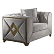 Pemberly Row Modern Chair in Gold Finish Made with Wood in Cream Color