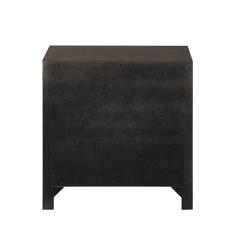 Pemberly Row Modern 2-Drawer Nightstand Made with Wood in Walnut Color