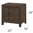 Pemberly Row Modern 2-Drawer Nightstand Made with Wood in Walnut Color