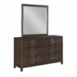 Pemberly Row Mirror Modern Square Made With Wood Frame in Walnut Color