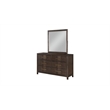 Pemberly Row Mirror Modern Square Made With Wood Frame in Walnut Color