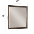 Pemberly Row Mirror Modern Square Made With Wood Frame in Walnut Color