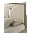 Pemberly Row Modern Queen Bed Made with Wood & LED Headboard in Silver