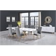 Pemberly Row Gray Tufted Velvet Side Chairs in Brushed Gold (Set of 2)
