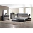 Pemberly Row Poplar Wood Eastern King Platform Bed in Black/Zebra Gray