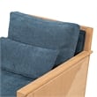 Pemberly Row Upholstered Linen Fabric Swivel Accent Chair in Blue Teal