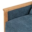 Pemberly Row Upholstered Linen Fabric Swivel Accent Chair in Blue Teal