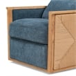 Pemberly Row Upholstered Linen Fabric Swivel Accent Chair in Blue Teal