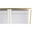 Pemberly Row 5-Piece Poplar Wood Cali King Bedroom Set in White/Gold Trim