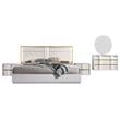 Pemberly Row 5-Piece Poplar Wood East King Bedroom Set in White/Gold Trim
