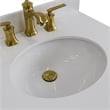 Pemberly Row 61 in. Double Wooden Vanity Dark Gray White Quartz Oval Sink