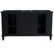 Pemberly Row 61 in. Double Wooden Vanity Dark Gray White Quartz Oval Sink
