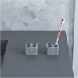 Pemberly Row Quick Dry Absorbent Diatomite Stone Toothbrush Holder in Gray