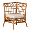 Pemberly Row Modern Honey Rattan 3-Piece Dining Nook Banquette Set